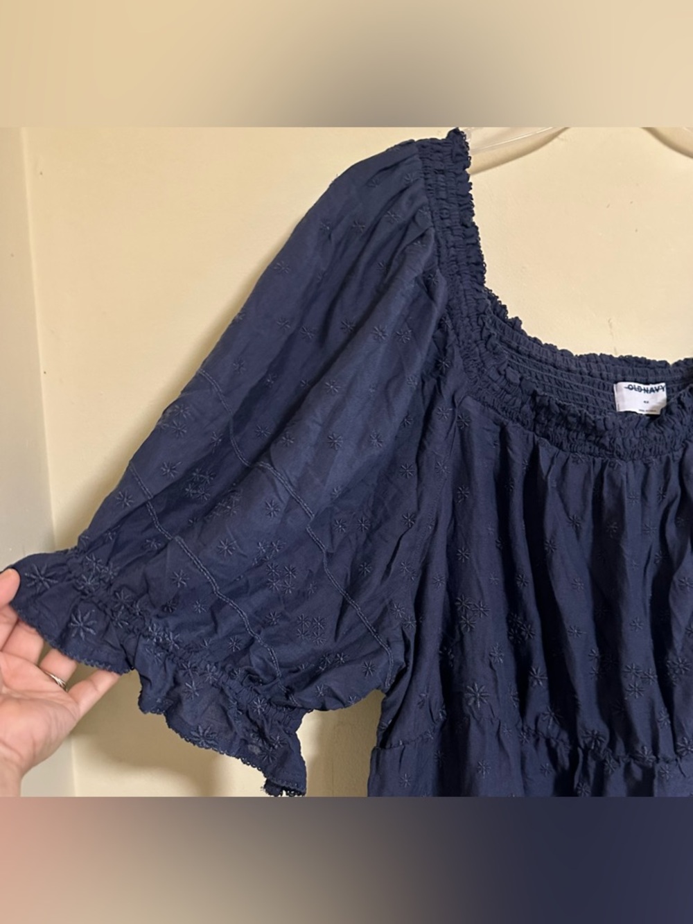 NWOT Old Navy eyelet boho peplum smocked top size women’s size 4X - Picture 5 of 10